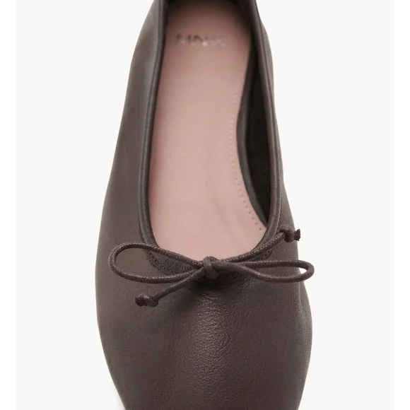 Mango Dark Brown Leather Flats - Picture 2 of 6